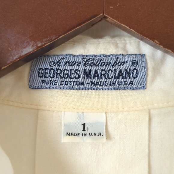 Guess by Georges Marciano 80's Vintage Long Sleeve Button Down Shirt White 1 - Picture 4 of 14